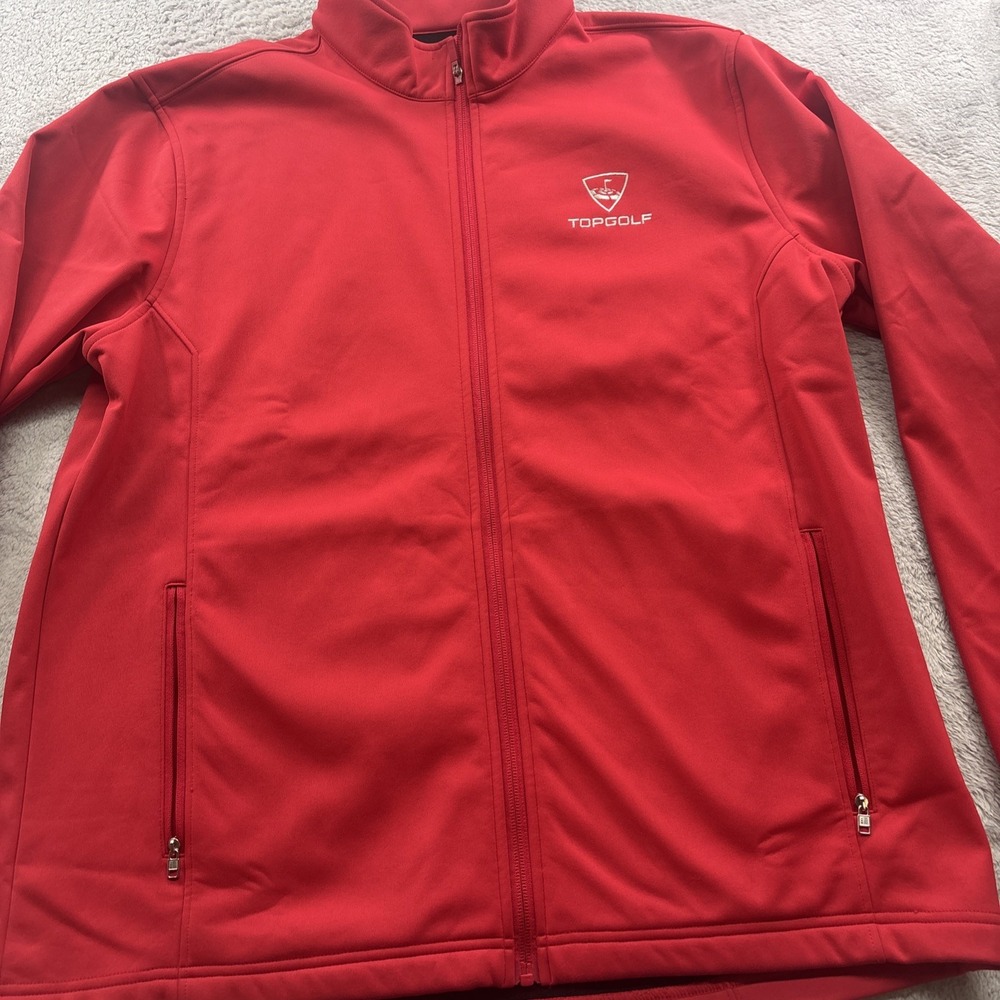 TopGolf Soft shell Fleece Lined Jacket‎ Men's Large Red